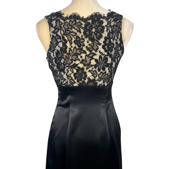 Scott McClintock Black Satin Maxi Dress Size 4 Formal Prom Wedding Cocktail - Picture 11 of 15